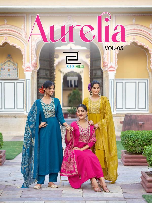 aurelia vol 3 by blue hills rayon attractive look readymade plus size suit 