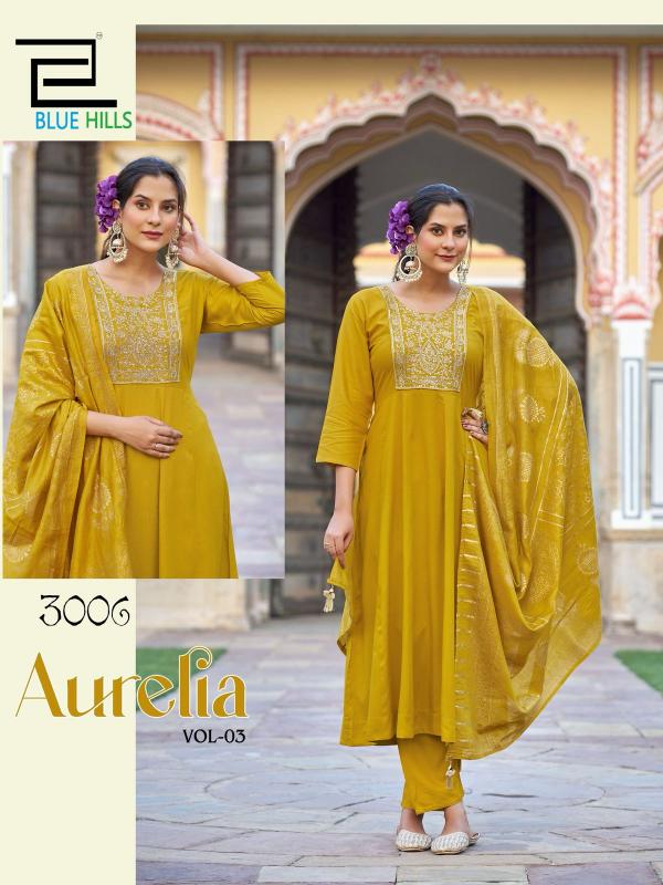 aurelia vol 3 by blue hills rayon attractive look readymade plus size suit 