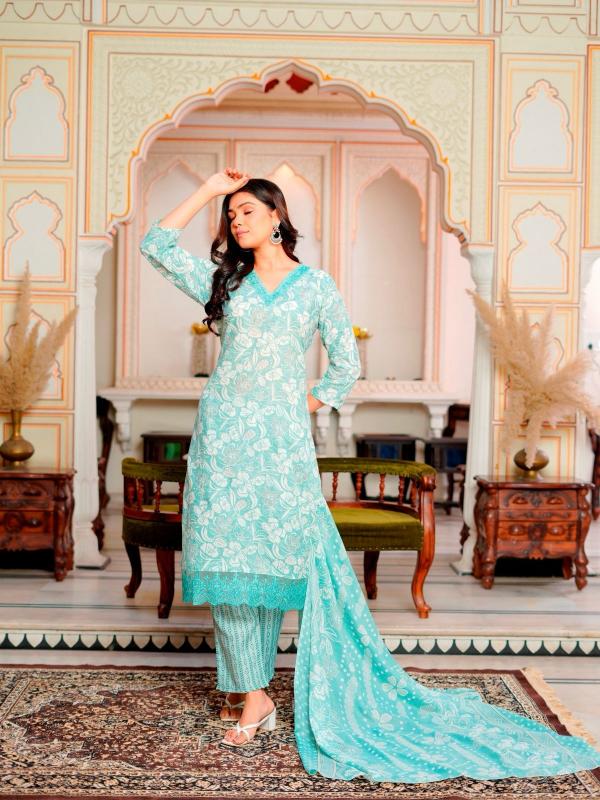 heritage cotton heavy work traditional 3 pcs fully stitch suits