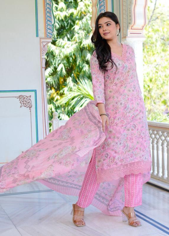 heritage cotton heavy work traditional 3 pcs fully stitch suits