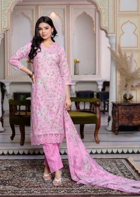 heritage cotton heavy work traditional 3 pcs fully stitch suits
