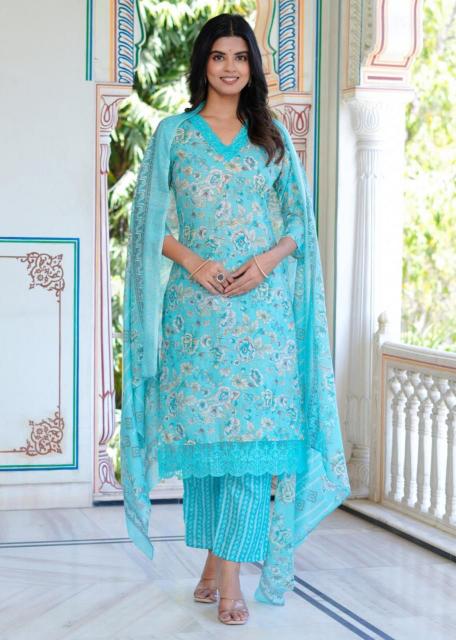 heritage cotton heavy work traditional 3 pcs fully stitch suits