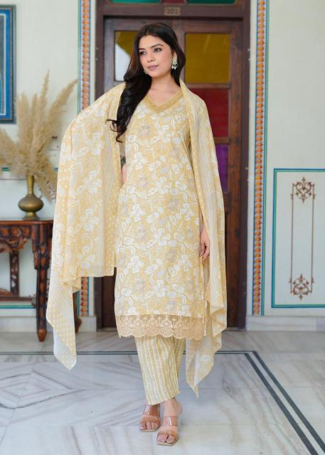 heritage cotton heavy work traditional 3 pcs fully stitch suits