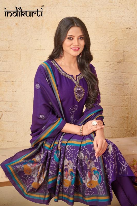 aafreen by indikurti fully stitch plus size vetican foil print stylish combo dress