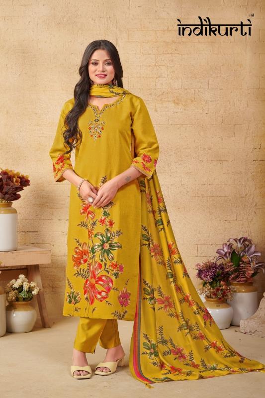 aafreen by indikurti fully stitch plus size vetican foil print stylish combo dress