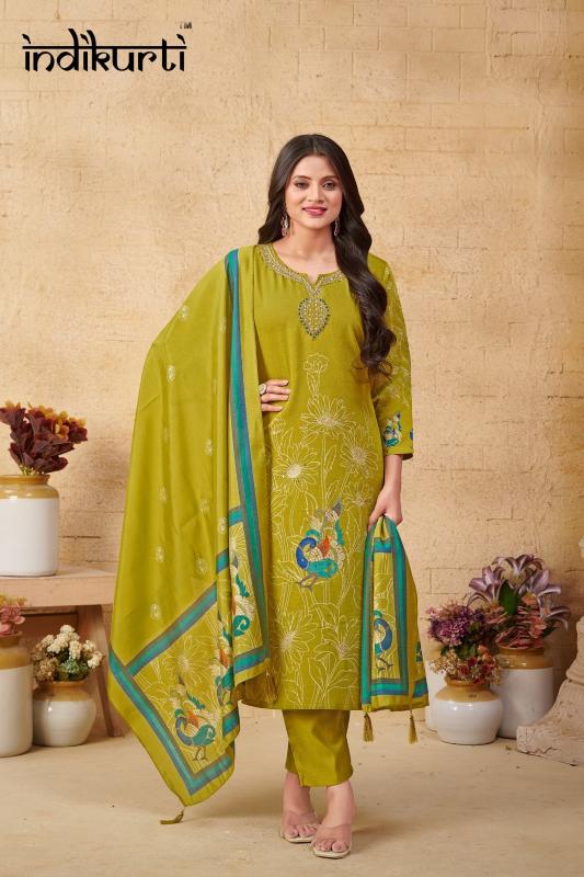 aafreen by indikurti fully stitch plus size vetican foil print stylish combo dress