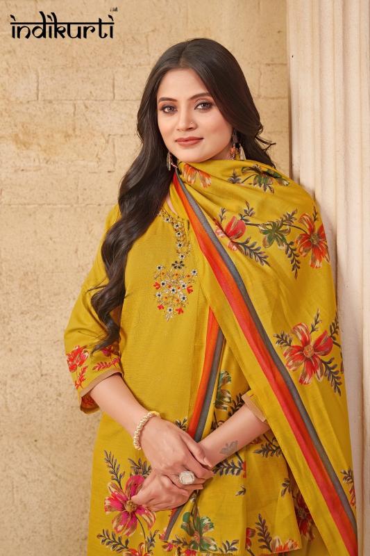 aafreen by indikurti fully stitch plus size vetican foil print stylish combo dress