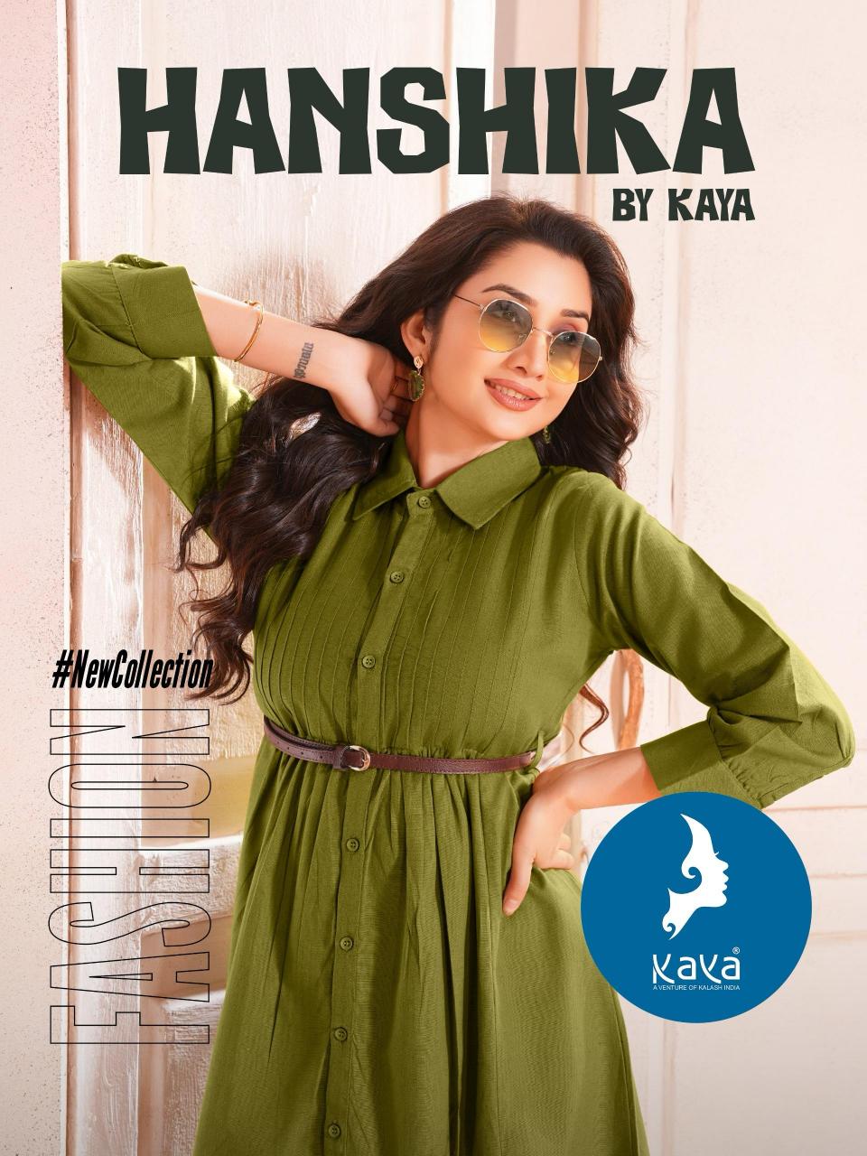 hanshika by kaya hit design full stitch plus size flex cotton long kurti online   