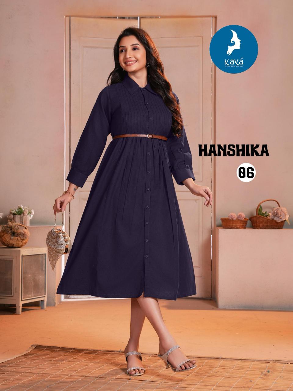 hanshika by kaya hit design full stitch plus size flex cotton long kurti online   