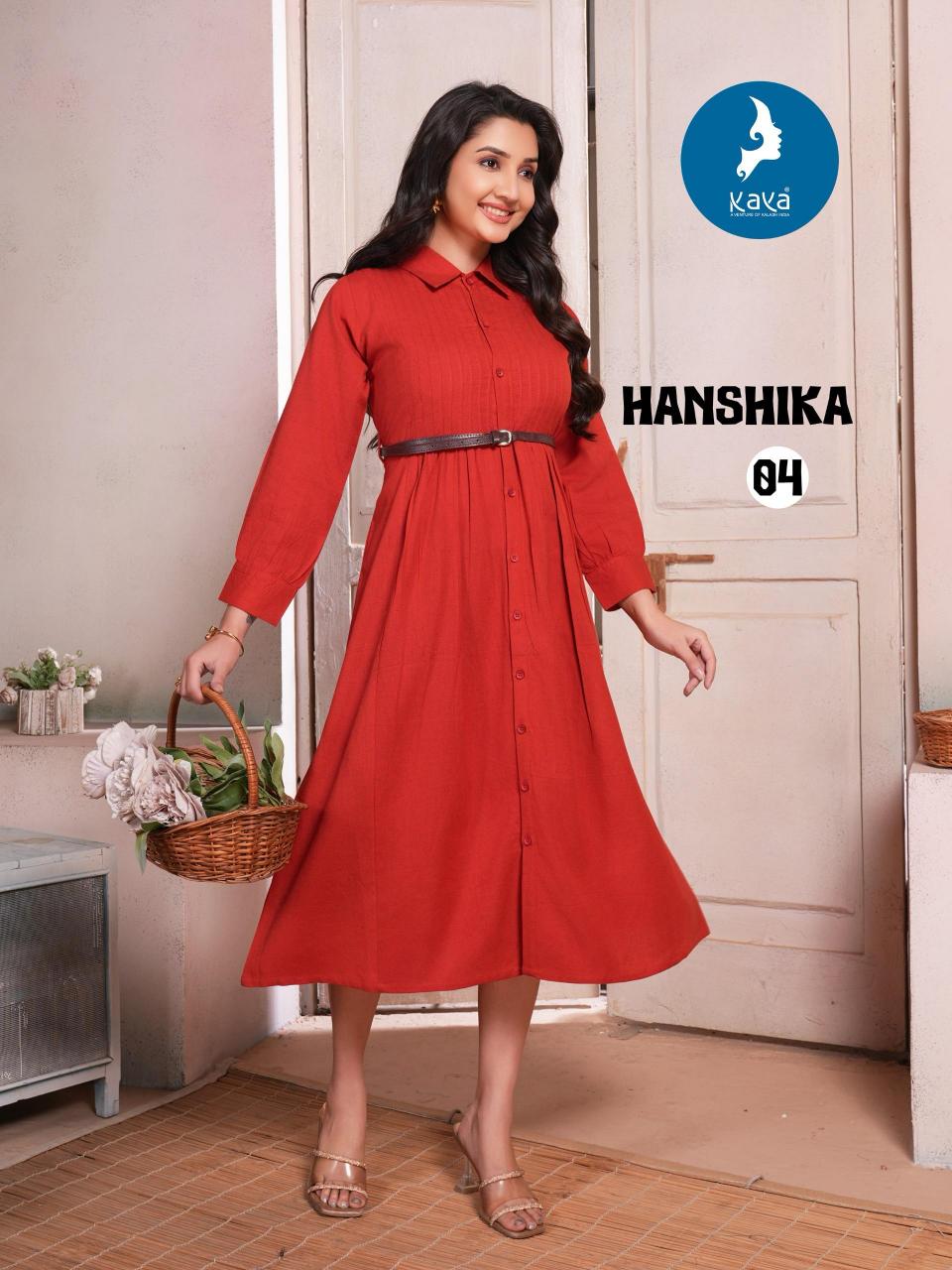 hanshika by kaya hit design full stitch plus size flex cotton long kurti online   