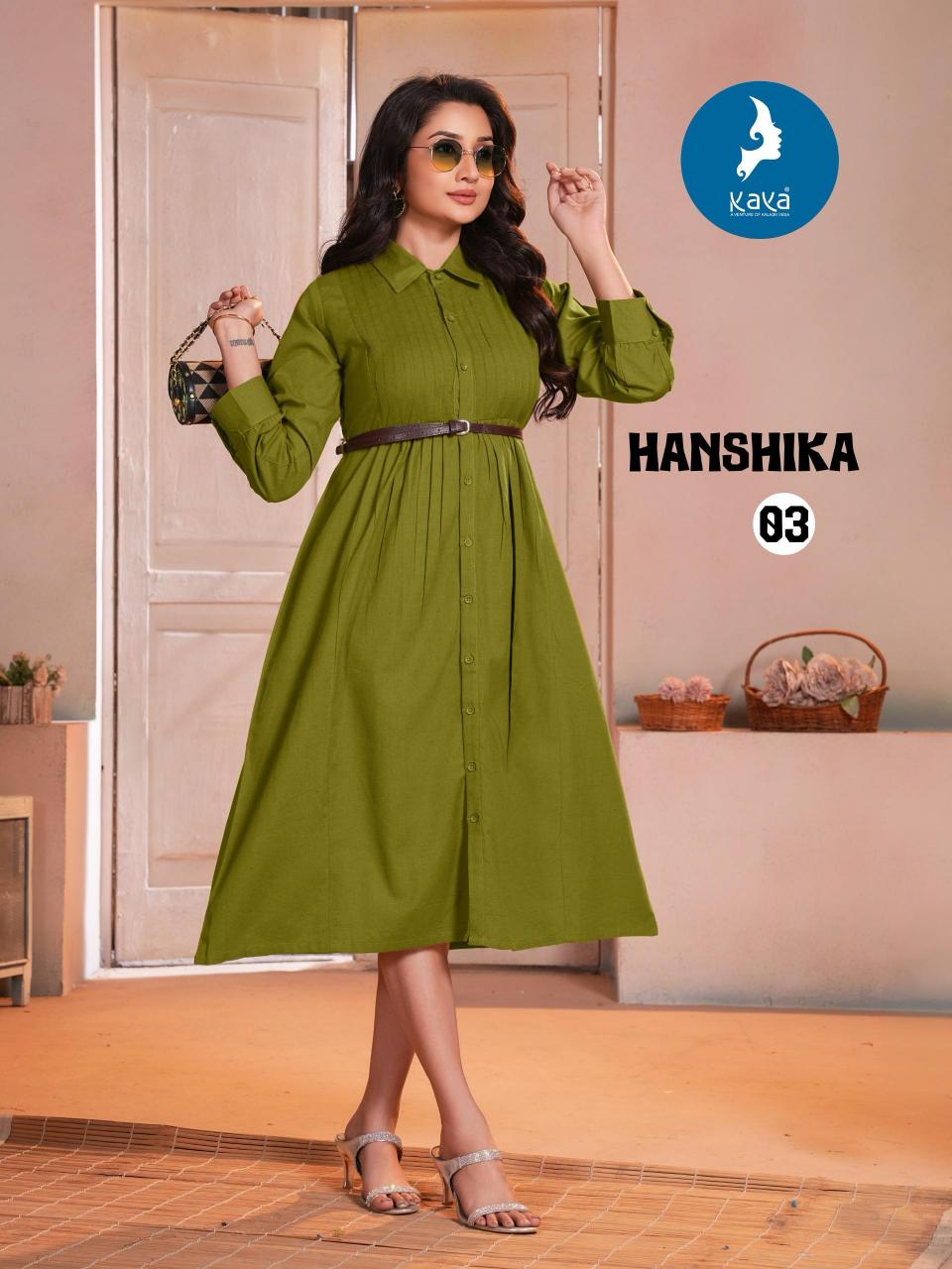 hanshika by kaya hit design full stitch plus size flex cotton long kurti online   