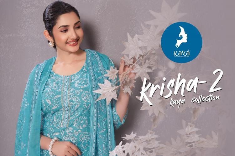 krisha vol 2 by kaya full stitch big size cotton print 3pcs dress