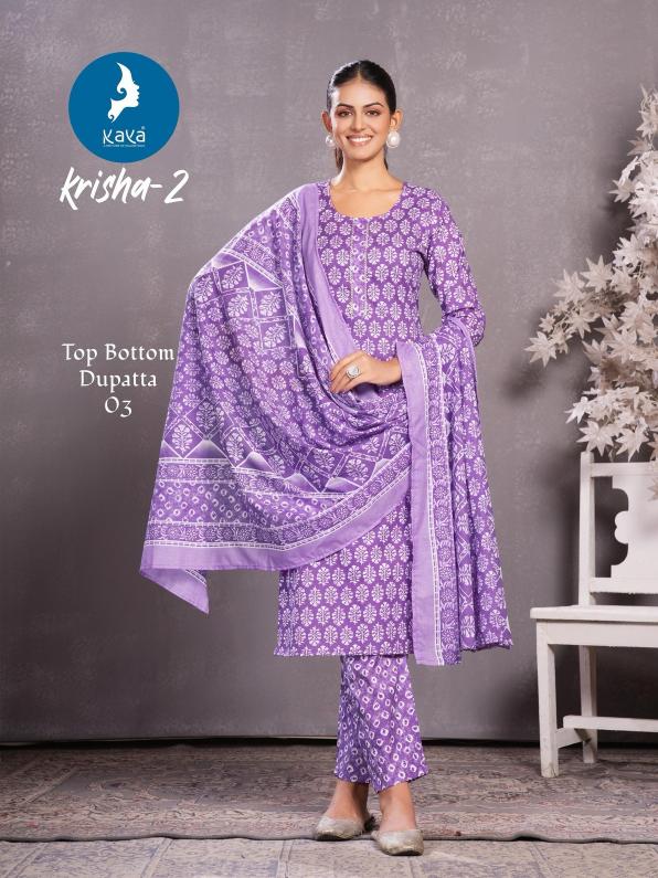krisha vol 2 by kaya full stitch big size cotton print 3pcs dress