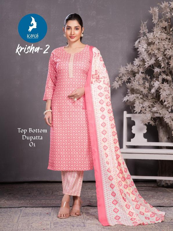 krisha vol 2 by kaya full stitch big size cotton print 3pcs dress