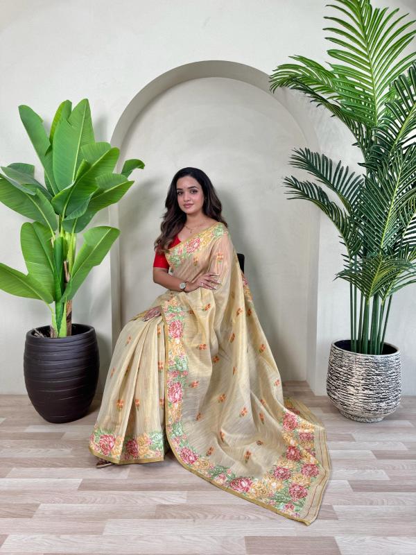 kc 3098 luxurious tissue silk weaving sarees for women 