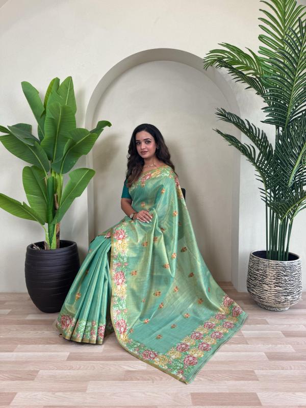 kc 3098 luxurious tissue silk weaving sarees for women 