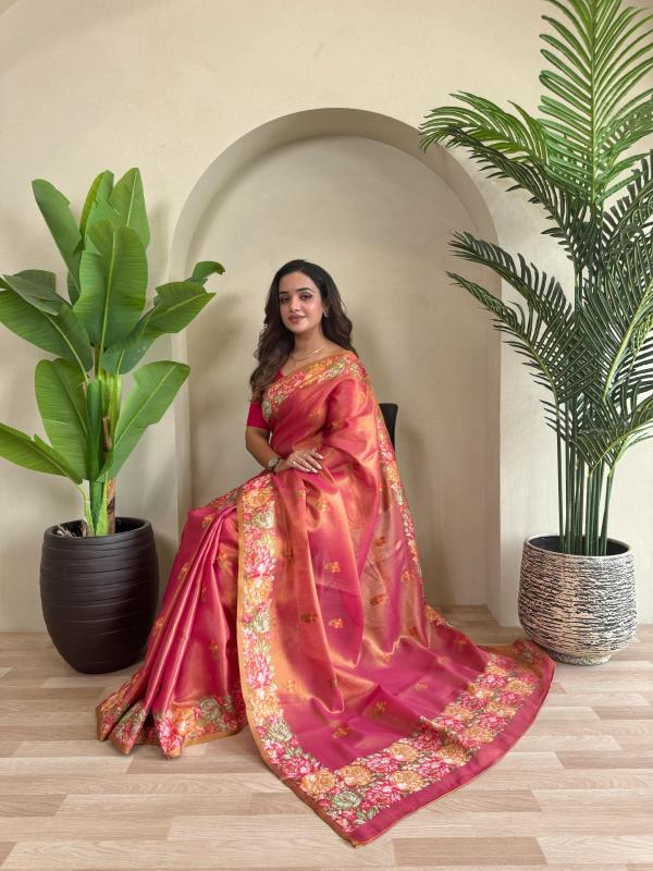 kc 3098 luxurious tissue silk weaving sarees for women 