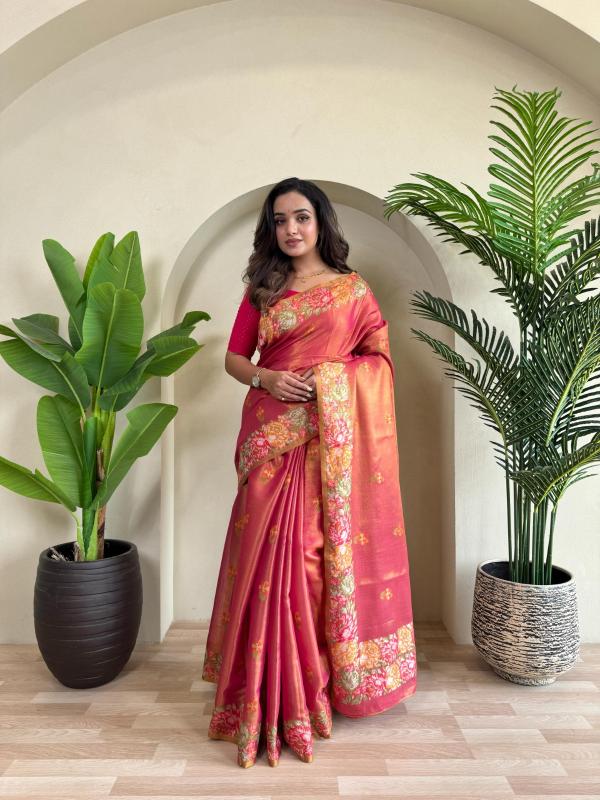 kc 3098 luxurious tissue silk weaving sarees for women 