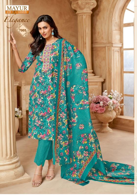 elegance vol 7 by mayur creation cotton print readymade big size churidar 3pcs suit