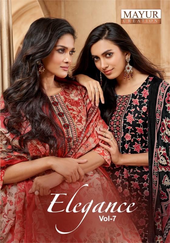 elegance vol 7 by mayur creation cotton print readymade big size churidar 3pcs suit