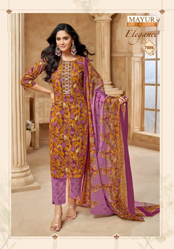 elegance vol 7 by mayur creation cotton print readymade big size churidar 3pcs suit