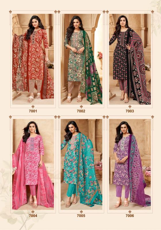 elegance vol 7 by mayur creation cotton print readymade big size churidar 3pcs suit