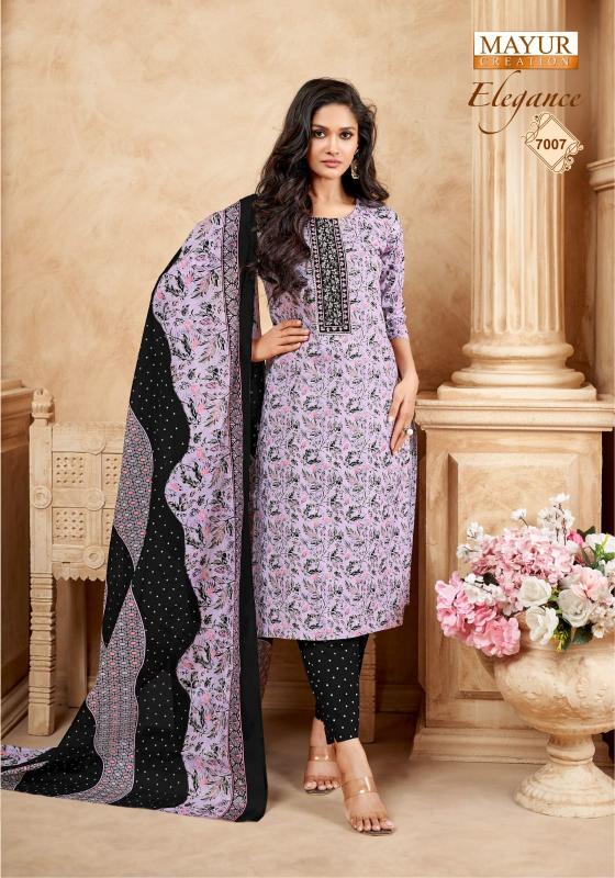 elegance vol 7 by mayur creation cotton print readymade big size churidar 3pcs suit