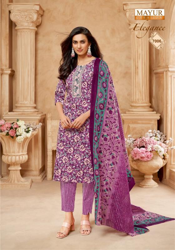 elegance vol 7 by mayur creation cotton print readymade big size churidar 3pcs suit