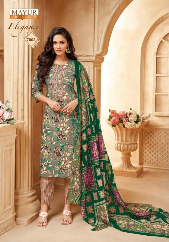 elegance vol 7 by mayur creation cotton print readymade big size churidar 3pcs suit