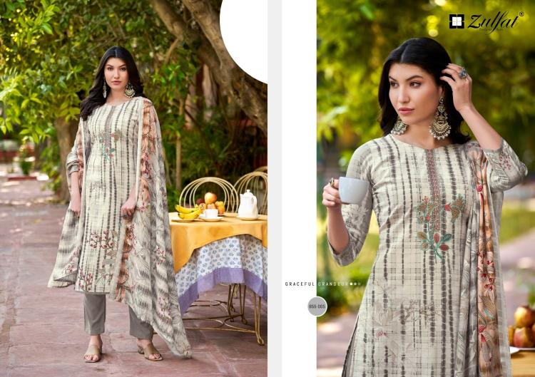 zulfat noor vol 2 cotton gorgeous look full stitch plus size 3pcs dress