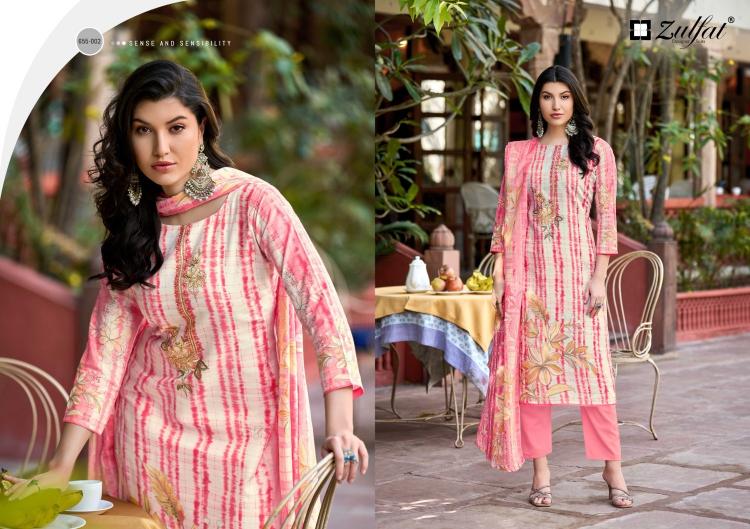 zulfat noor vol 2 cotton gorgeous look full stitch plus size 3pcs dress