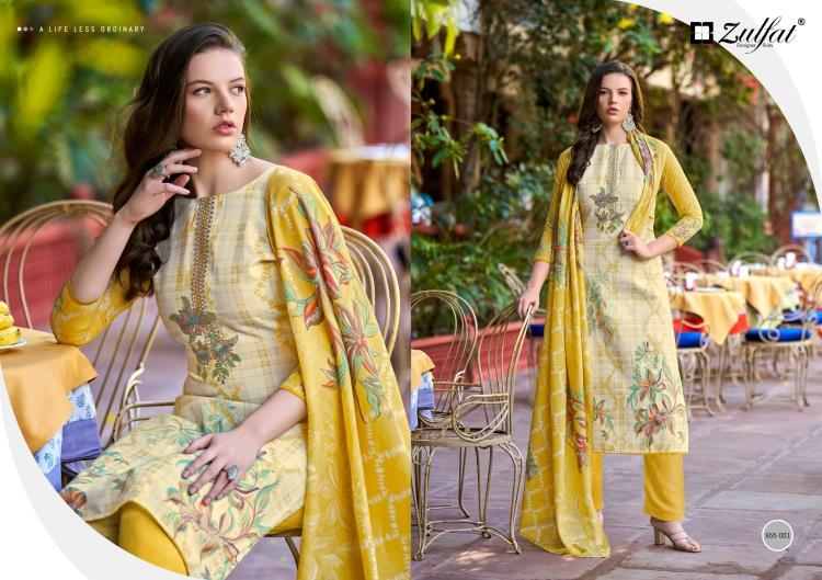 zulfat noor vol 2 cotton gorgeous look full stitch plus size 3pcs dress