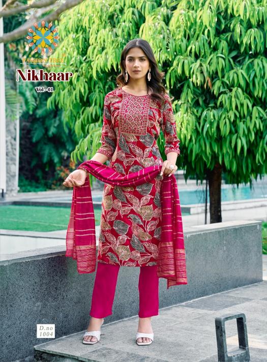 nikhaar vol 1 by passion tree rayon pretty look full stitch plus size dress