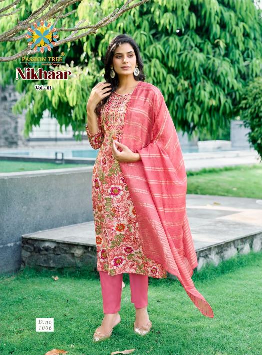 nikhaar vol 1 by passion tree rayon pretty look full stitch plus size dress