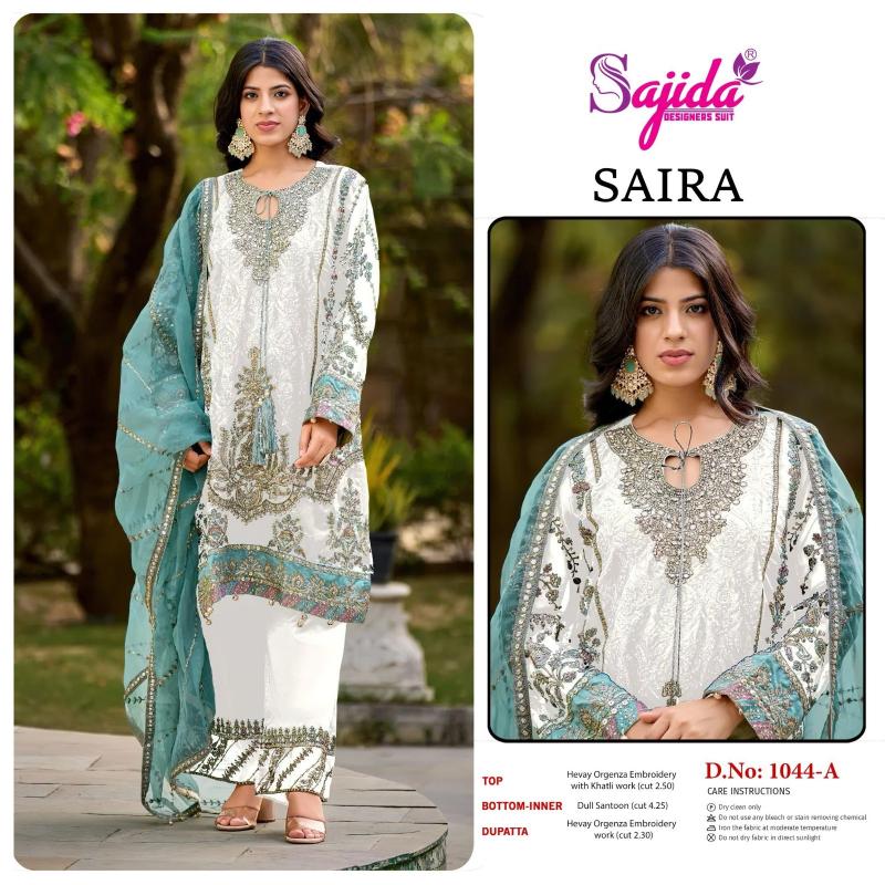 saira by sajida designer organza full stitch plus size pakistani suits