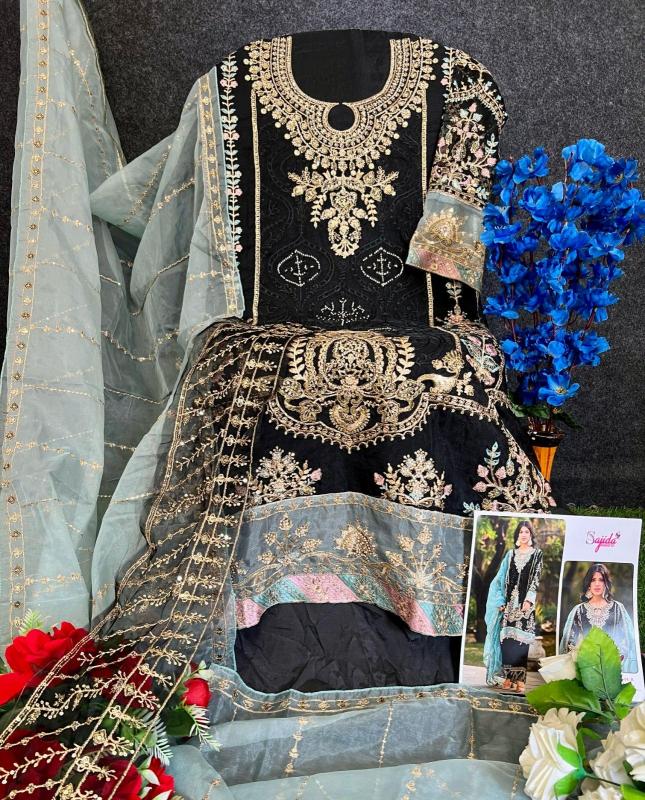saira by sajida designer organza full stitch plus size pakistani suits