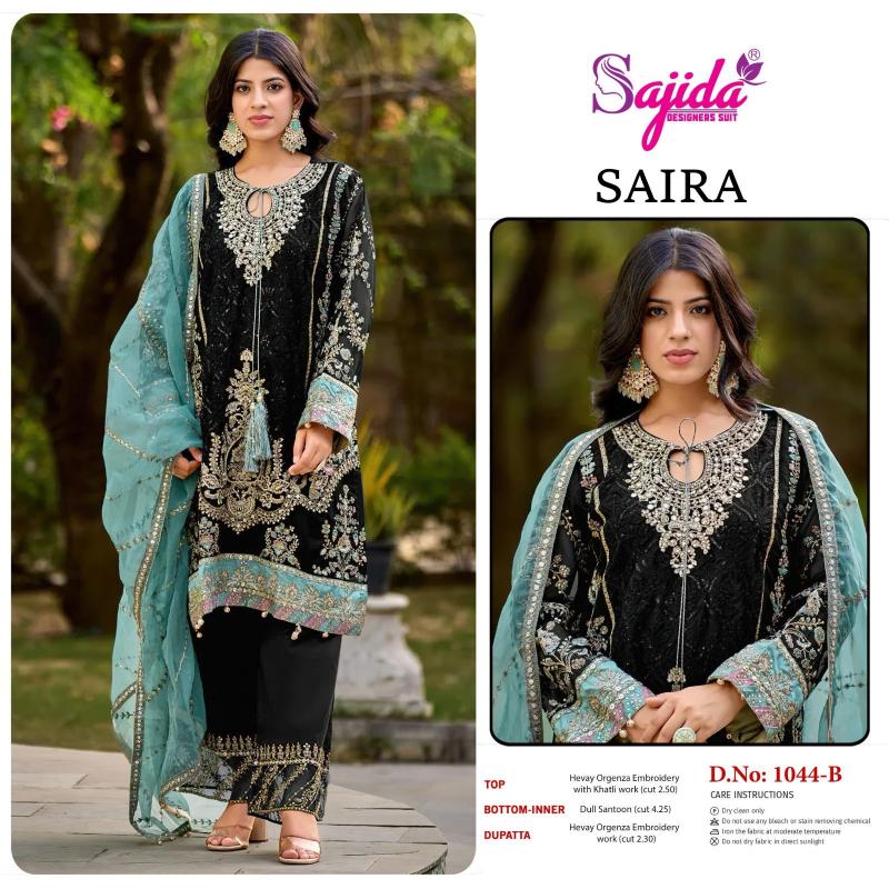saira by sajida designer organza full stitch plus size pakistani suits