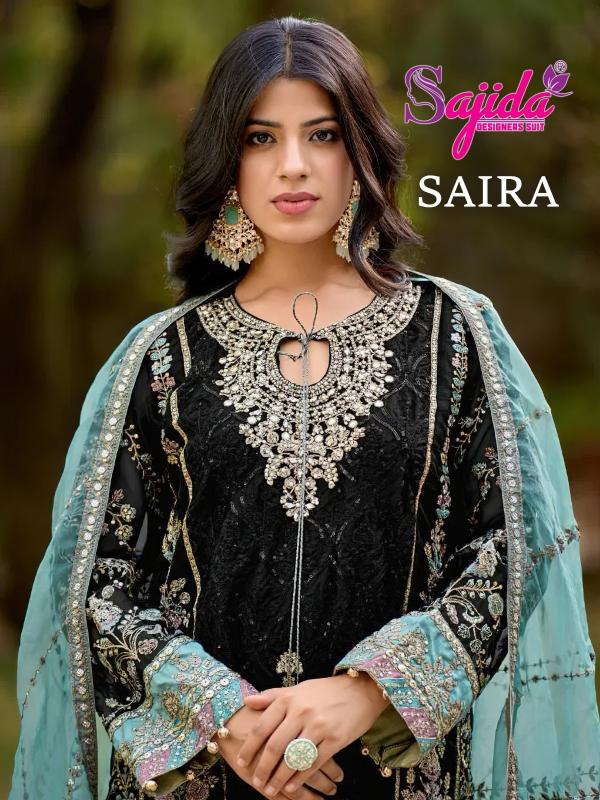 saira by sajida designer organza full stitch plus size pakistani suits