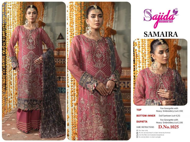 sajida designer samaira vol 1 georgette unstitch salwar suits online 