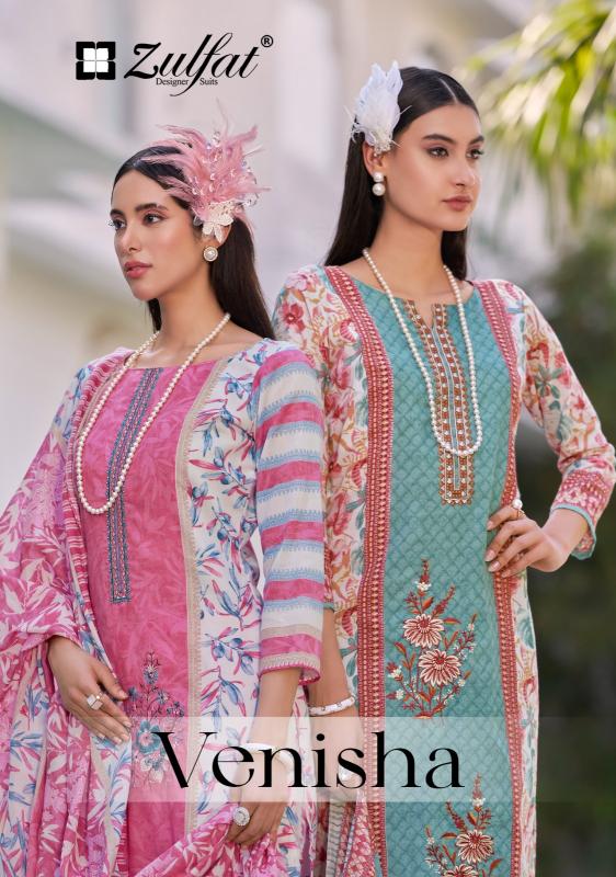 zulfat designer venisha cotton hit design full stitch big size 3pcs dress