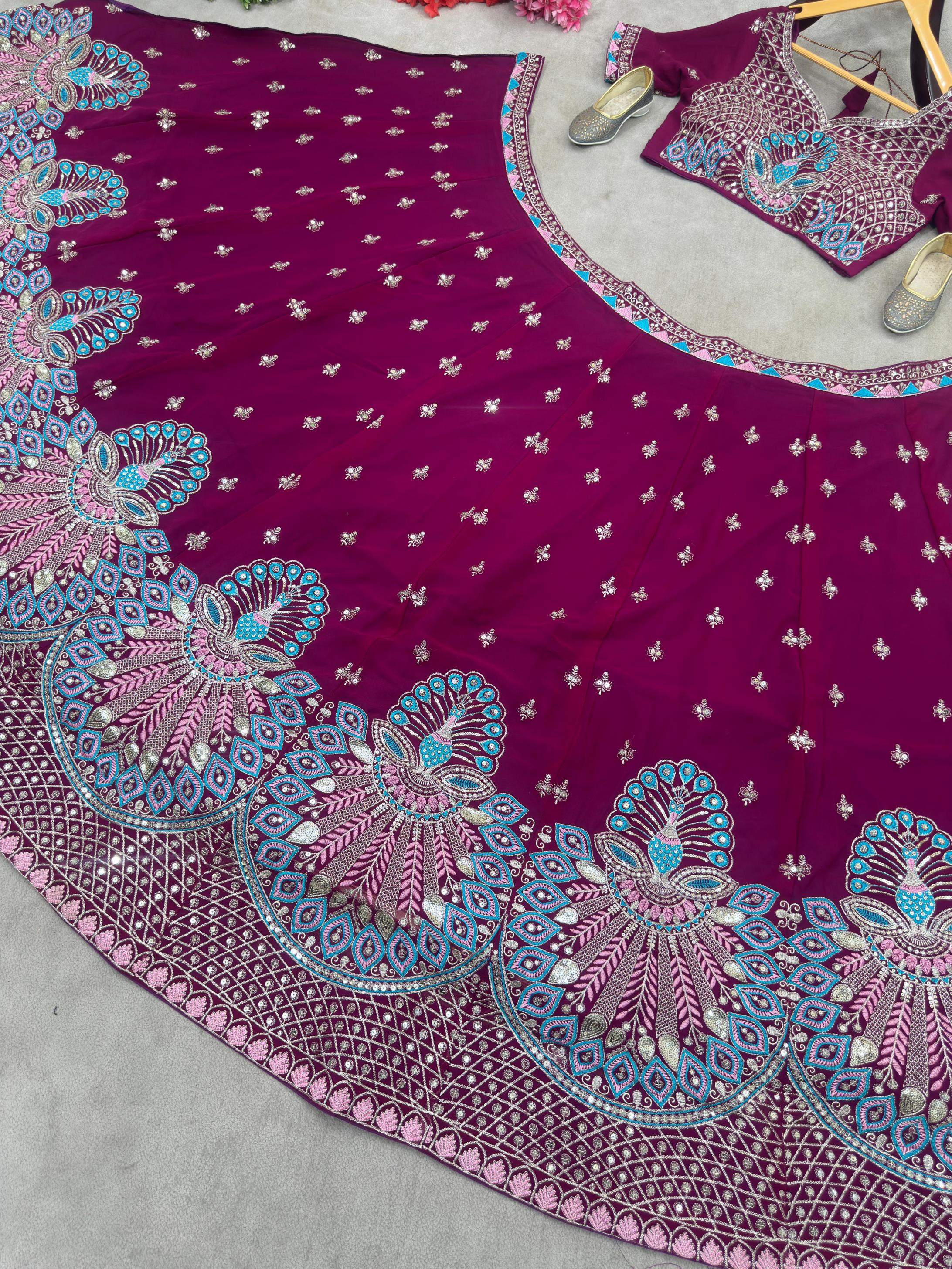 5105 BEAUTIFUL FAUX GEORGETTE HALF SAREE CHANIYA CHOLI WHOLESALER 