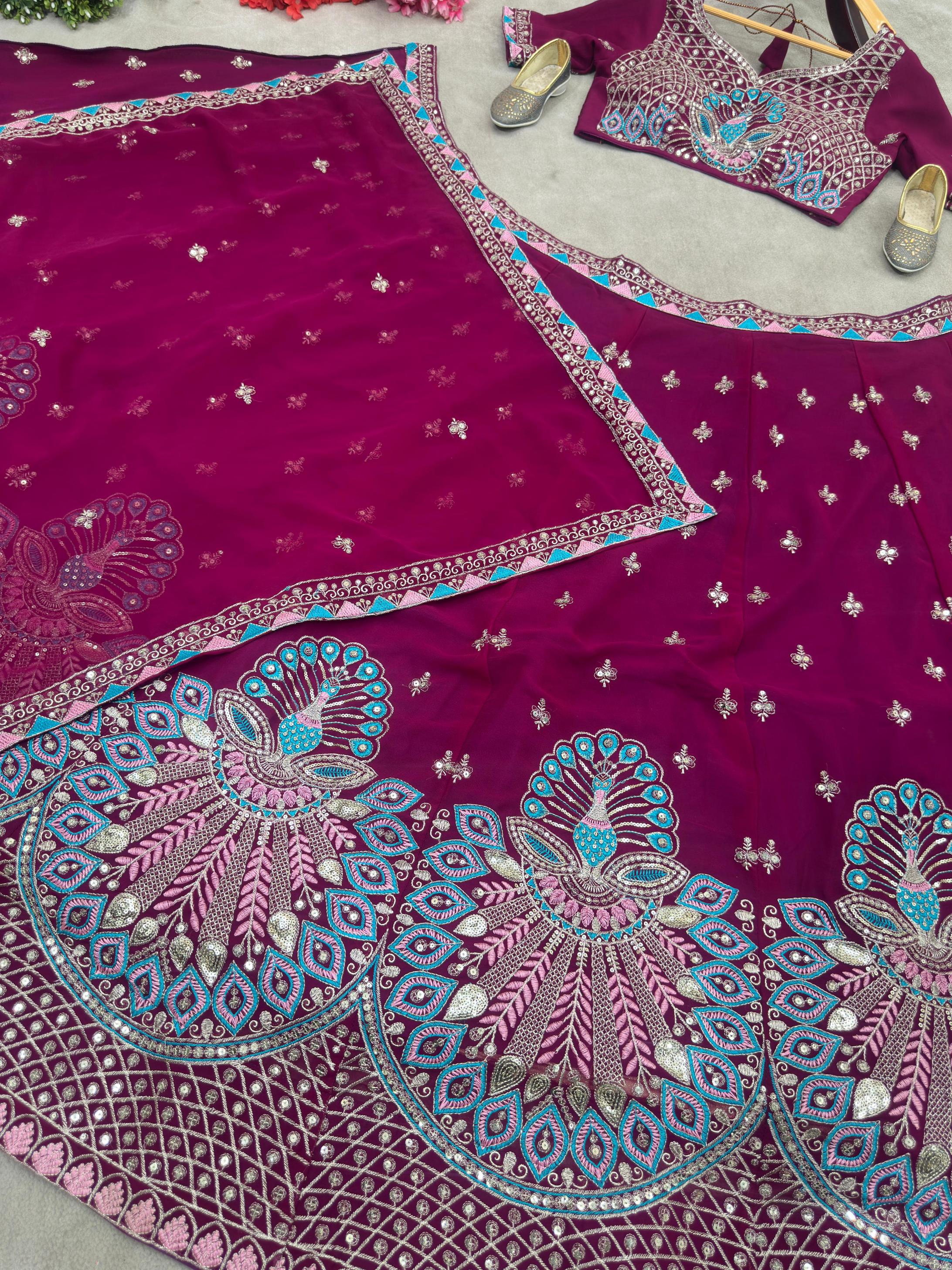 5105 BEAUTIFUL FAUX GEORGETTE HALF SAREE CHANIYA CHOLI WHOLESALER 