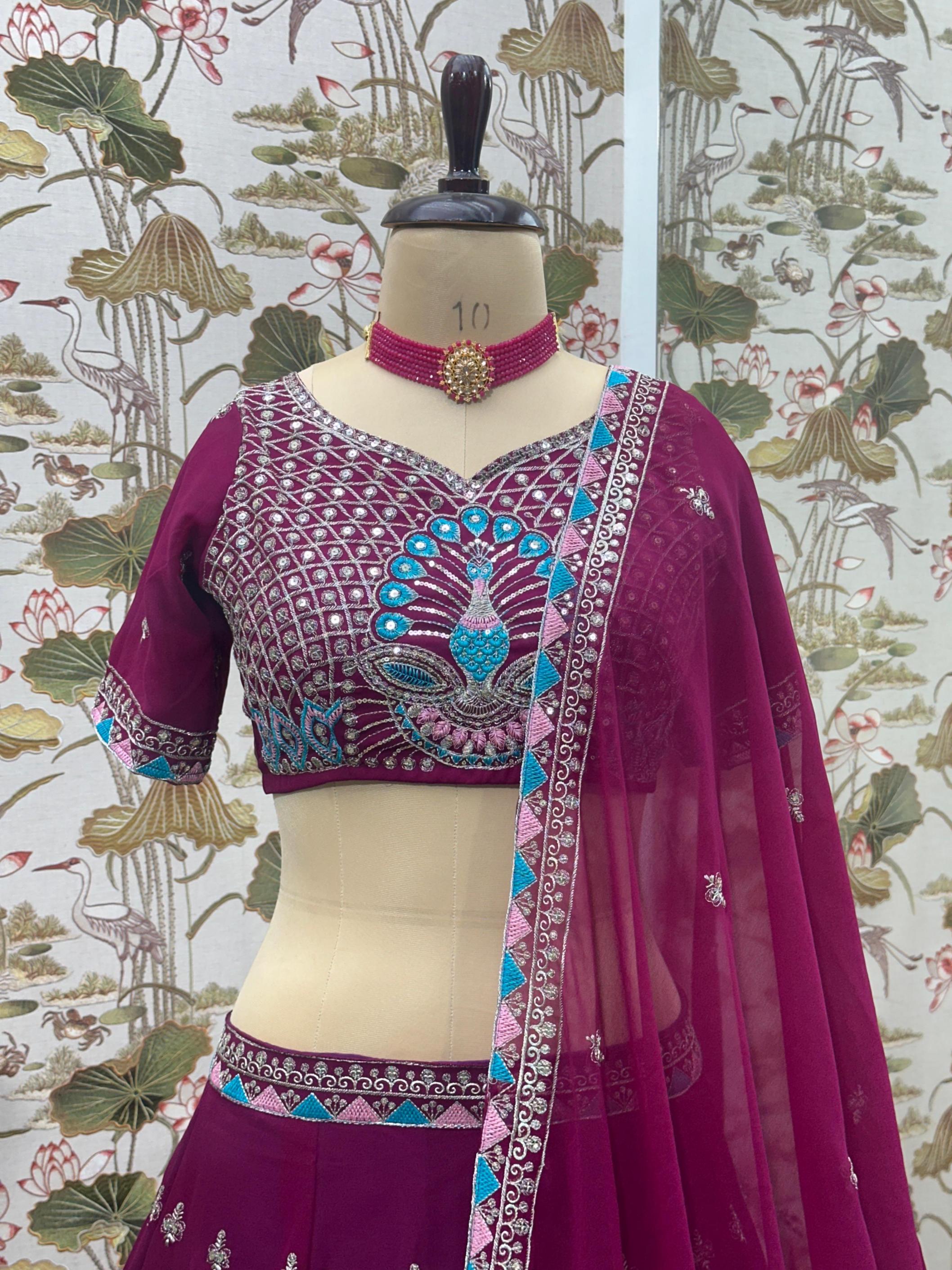 5105 BEAUTIFUL FAUX GEORGETTE HALF SAREE CHANIYA CHOLI WHOLESALER 