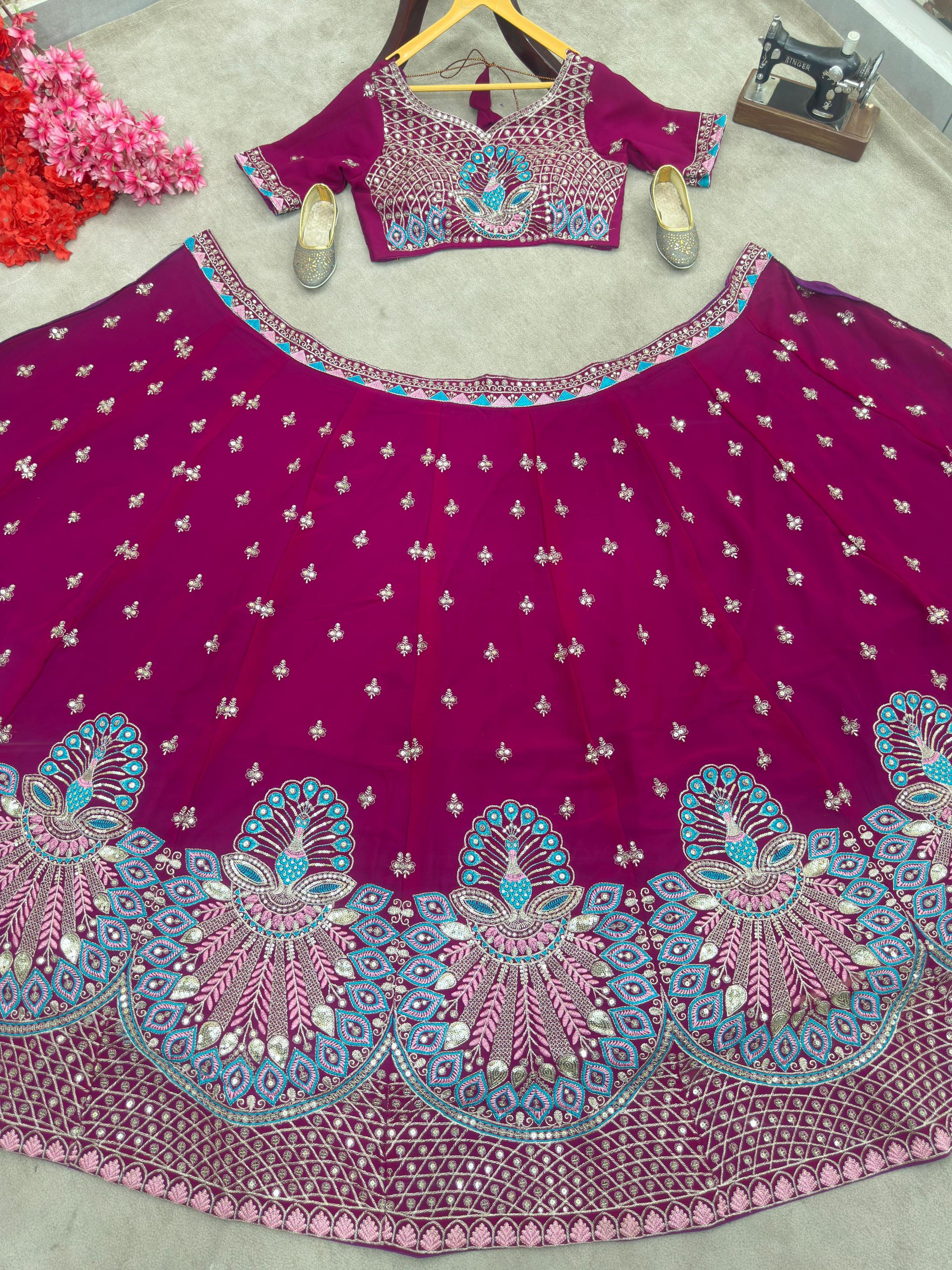 5105 BEAUTIFUL FAUX GEORGETTE HALF SAREE CHANIYA CHOLI WHOLESALER 