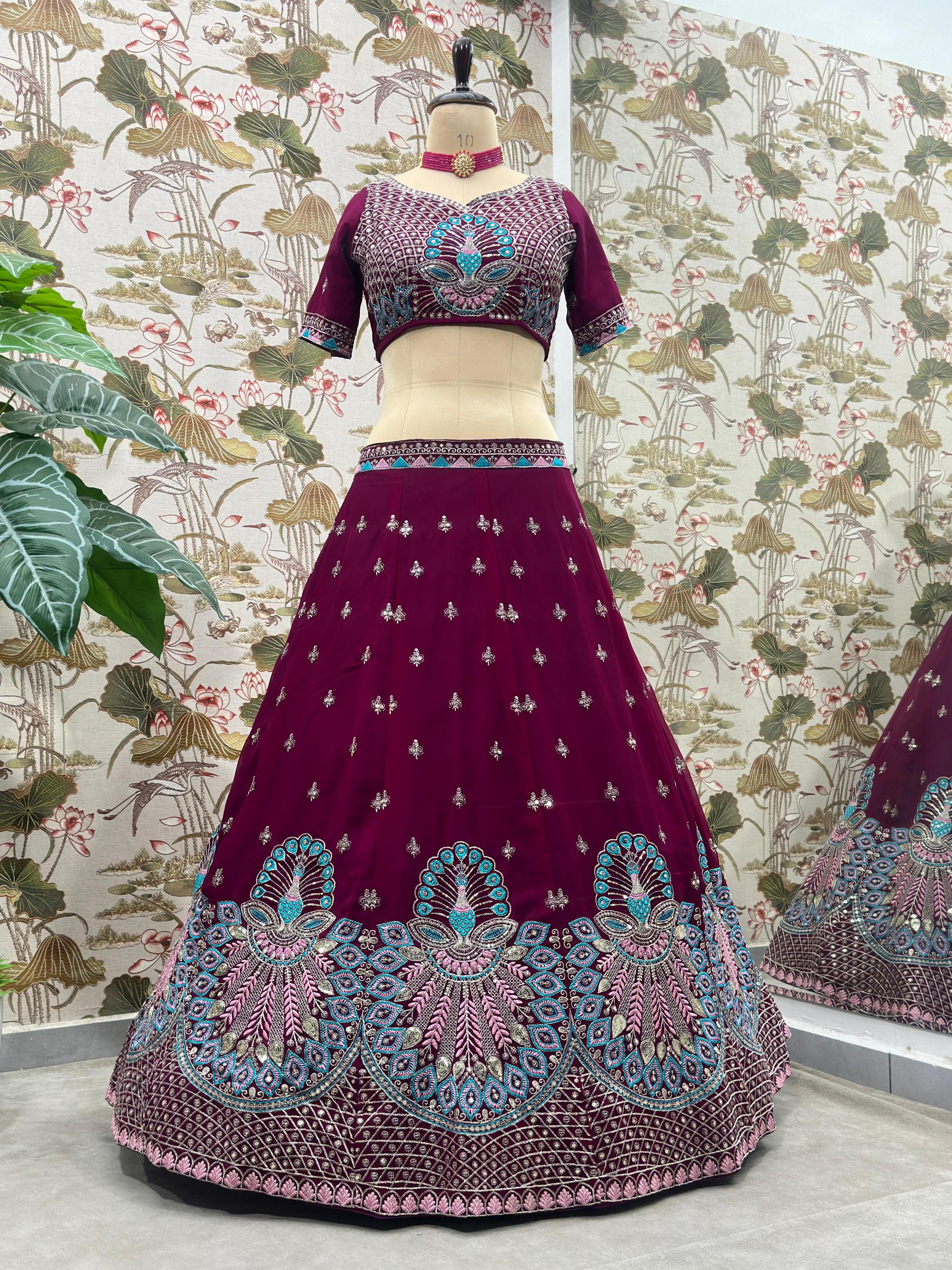 5105 BEAUTIFUL FAUX GEORGETTE HALF SAREE CHANIYA CHOLI WHOLESALER 