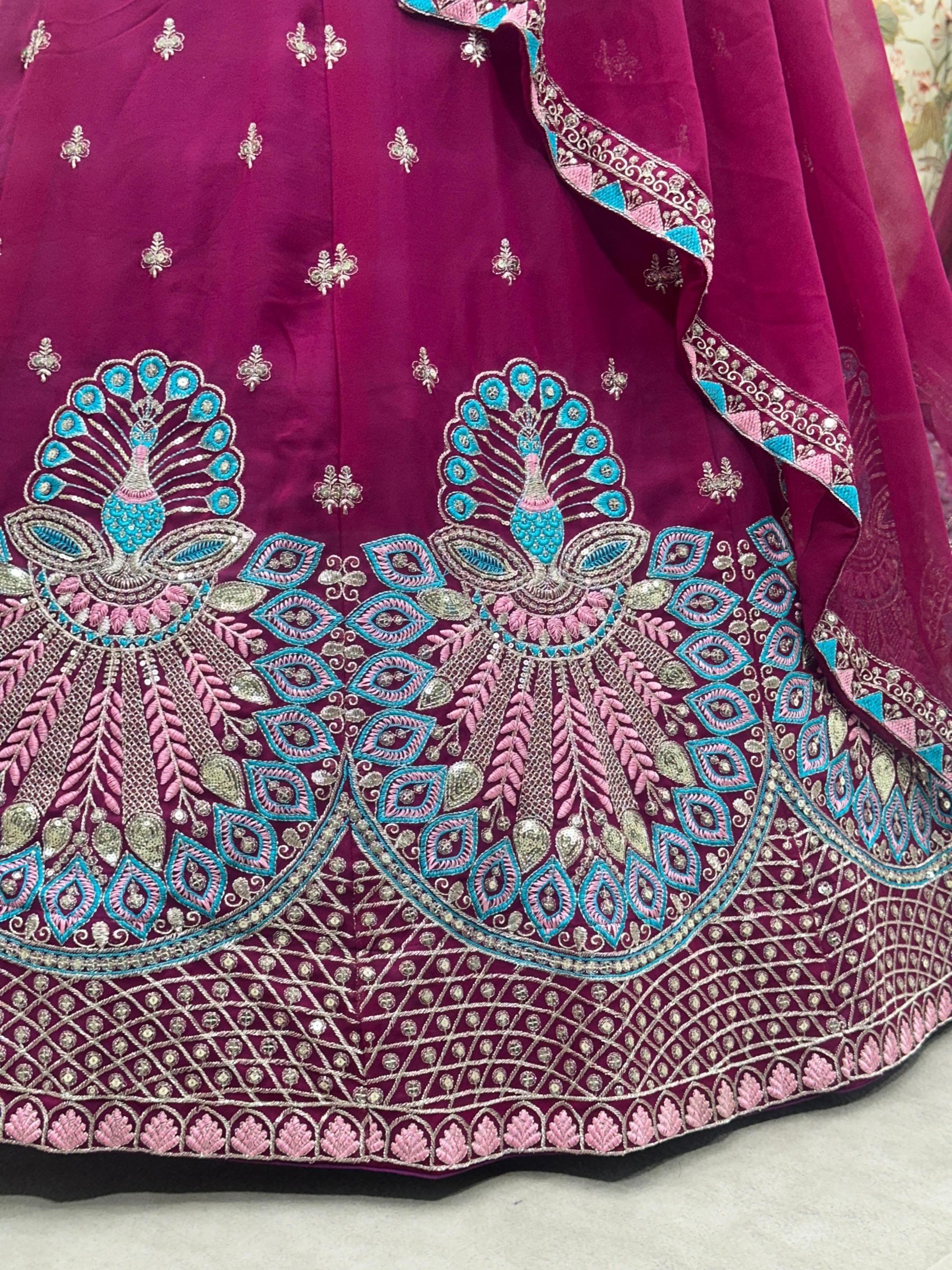 5105 BEAUTIFUL FAUX GEORGETTE HALF SAREE CHANIYA CHOLI WHOLESALER 