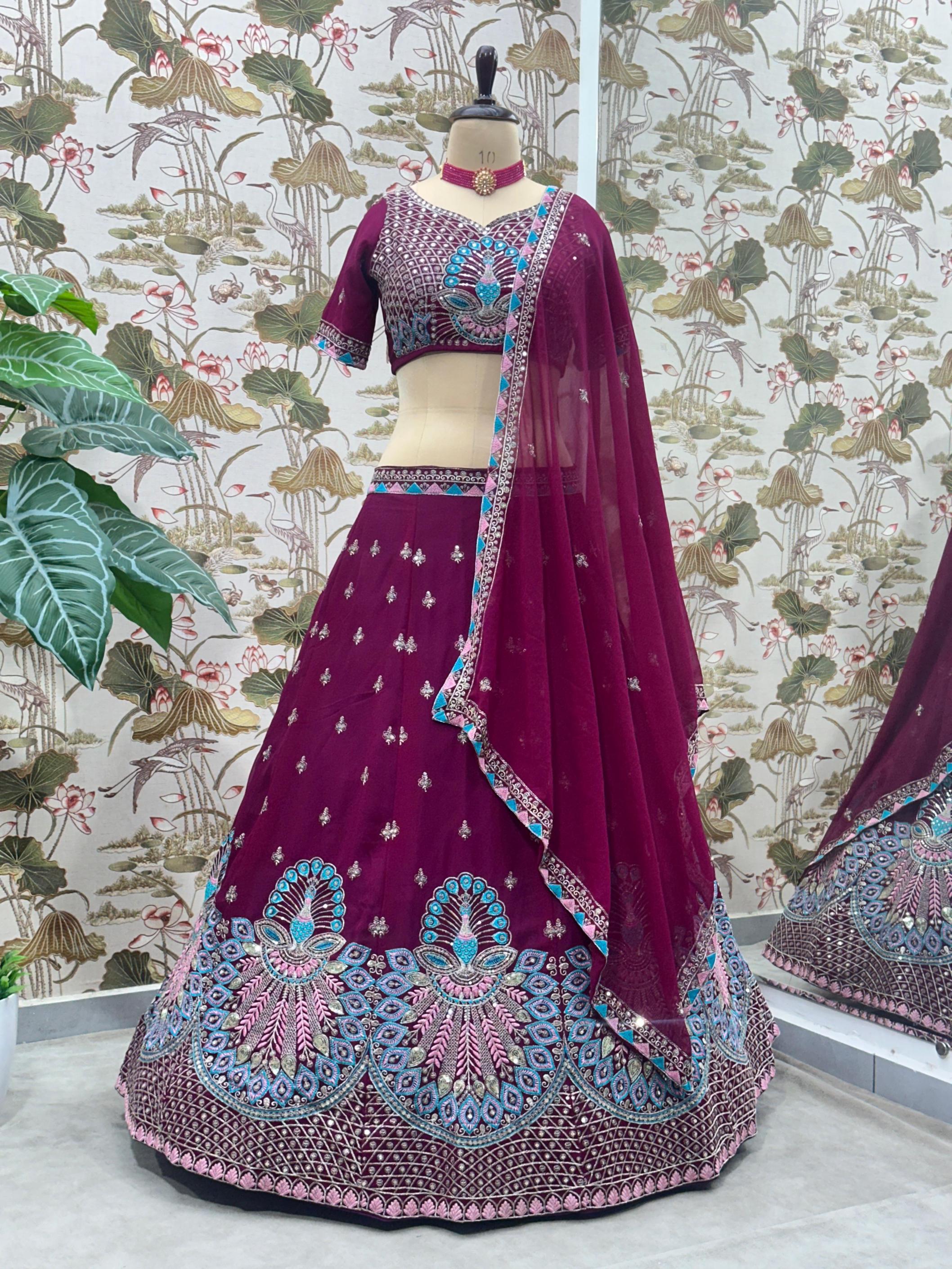 5105 BEAUTIFUL FAUX GEORGETTE HALF SAREE CHANIYA CHOLI WHOLESALER 