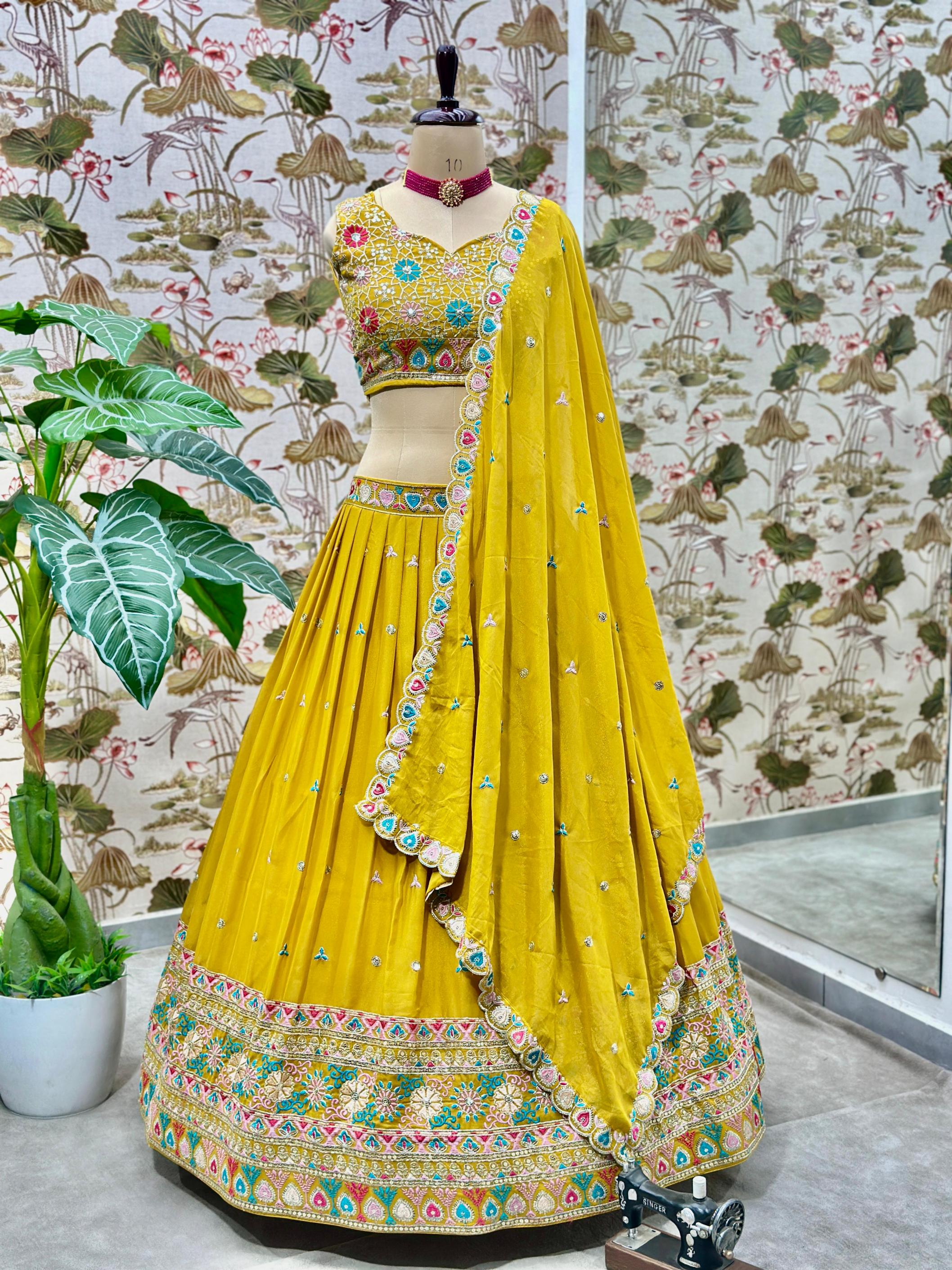 5111 STAR GEORGETTE EXCLUSIVE DESIGN LEHENGA CHOLI WITH DUPATTA  