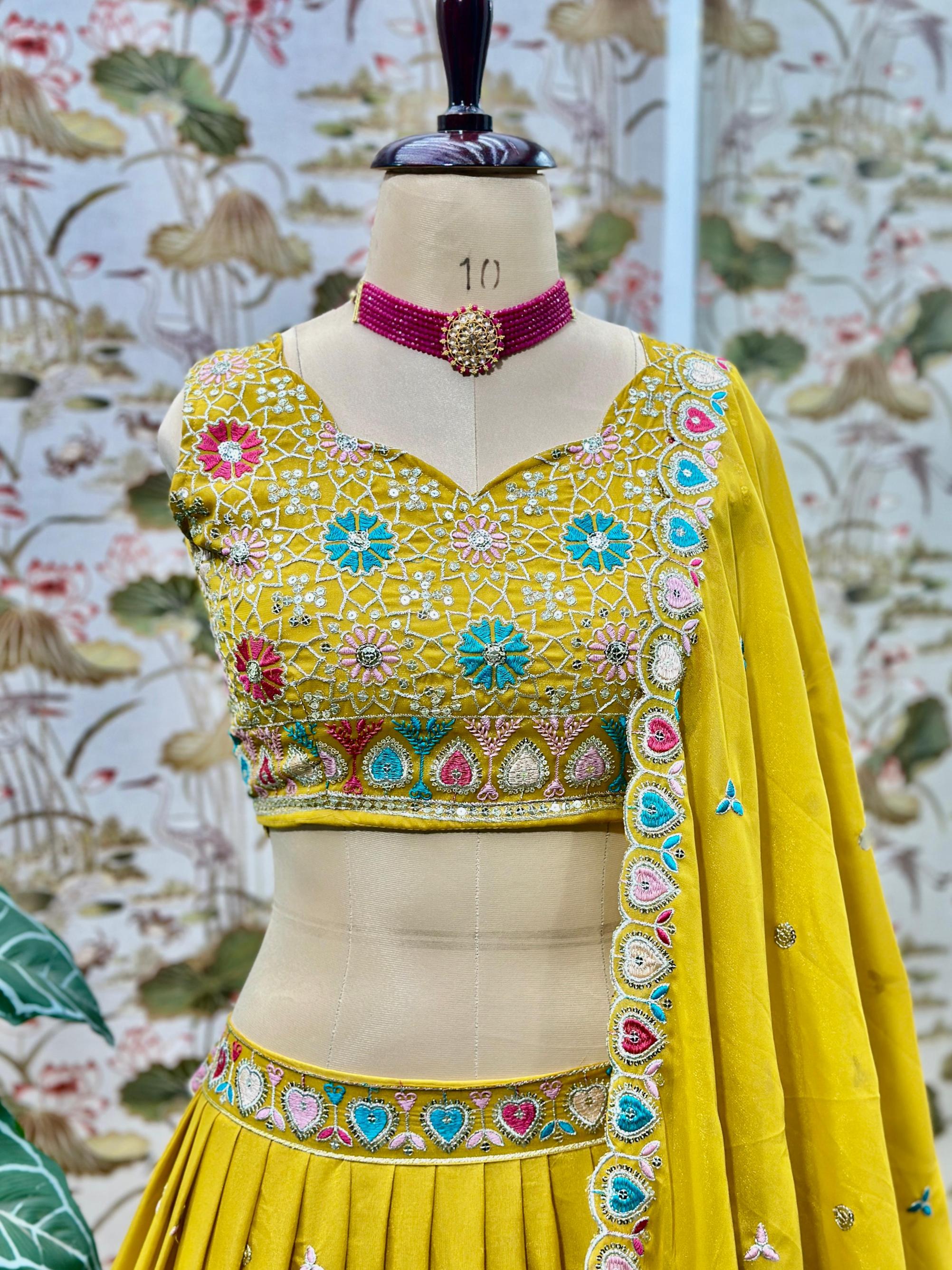 5111 STAR GEORGETTE EXCLUSIVE DESIGN LEHENGA CHOLI WITH DUPATTA  
