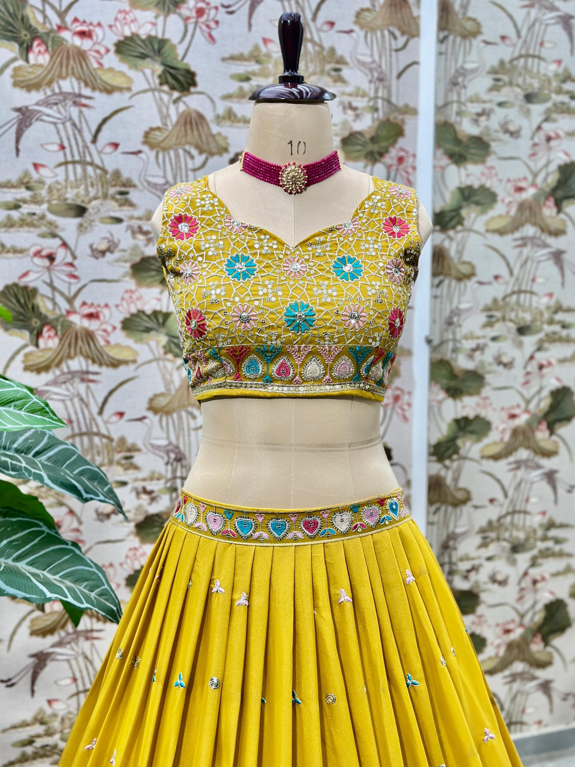5111 STAR GEORGETTE EXCLUSIVE DESIGN LEHENGA CHOLI WITH DUPATTA  